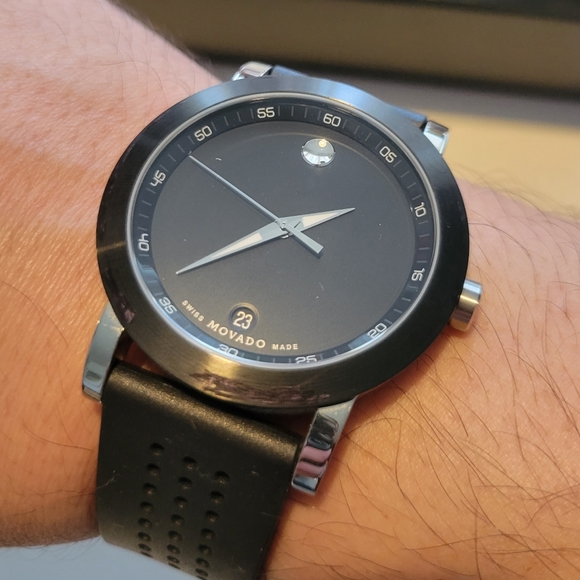 Movado stainless steel black watch NWT - Picture 5 of 8